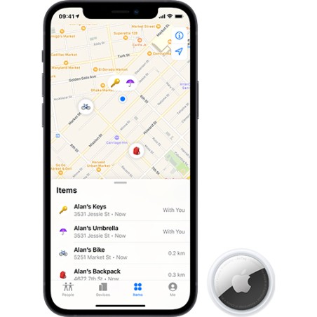 Tracker connecté Apple AirTag (Pack de 4) - Accessoire téléphonie