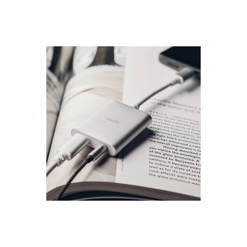 Moshi Adaptateur audio numérique USBC 3,5 mm avec recharge